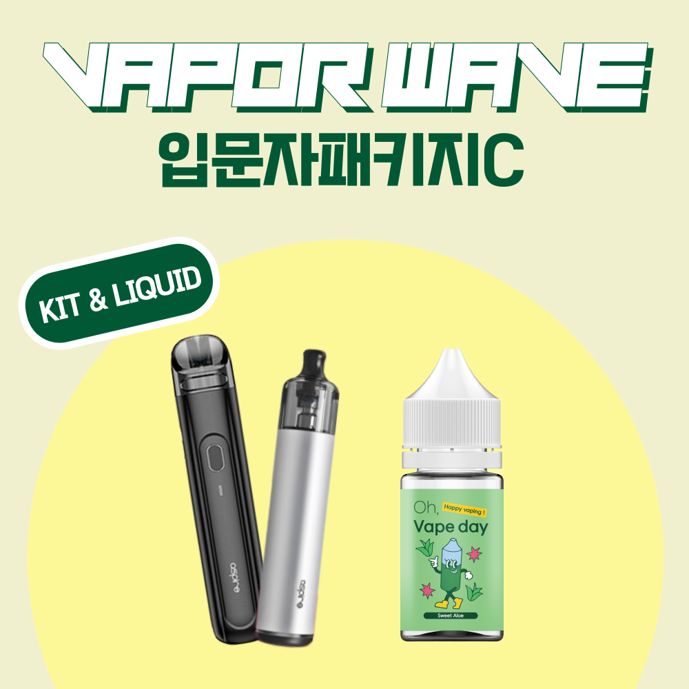 입문자 패키지 C(베이프데이 30ml 택 1 + 아스파이어 플랙서스 Q 킷 또는 스틱 킷 택 1)